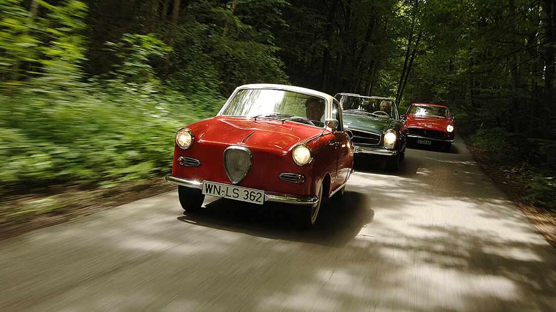 Goggomobil 250, Mercedes-Benz 250 SL und Ferrari 250 GT