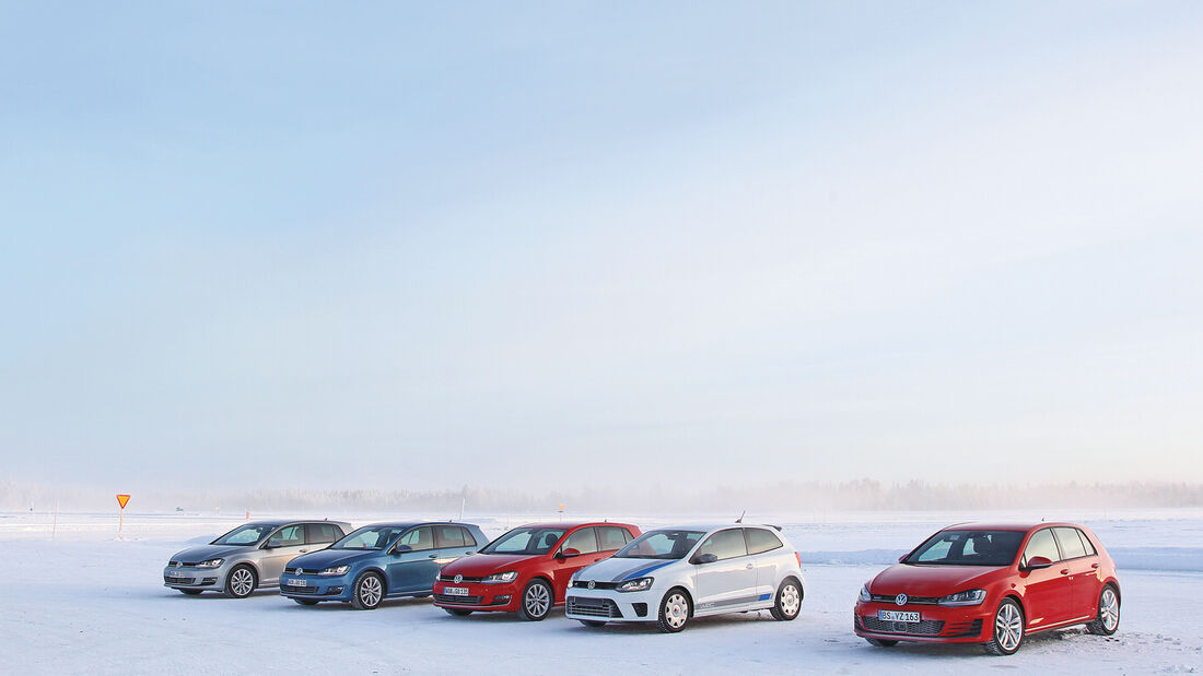 Golf GTI, Golf GTD, Golf R, Polo WRC Street, Frontansicht