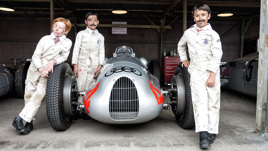 Goodwood Revival Meeting, Kinder, Auto Union, Rennwagen