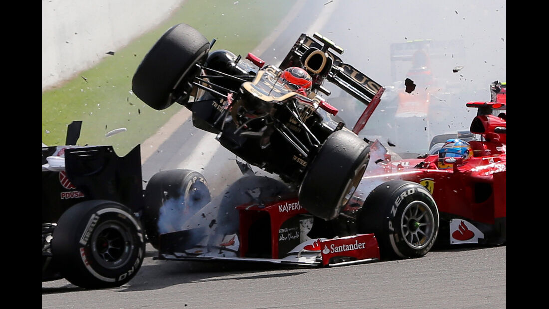Grosjean GP Belgien F1 Crashs 2012