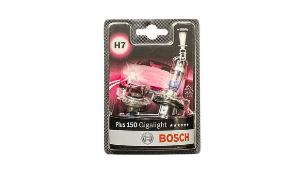 H7 Glühlampen Test, Bosch Plus 150 Gigalight​​, H7 Halogenlampe