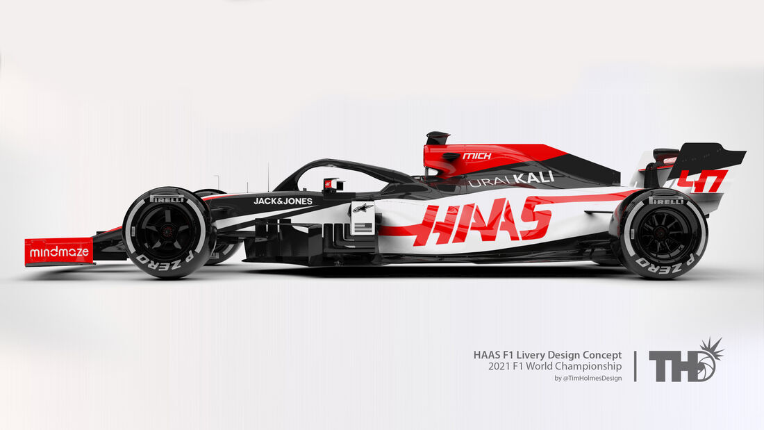 Haas - Formel 1 - Livery-Concept 2021 - Tim Holmes Design