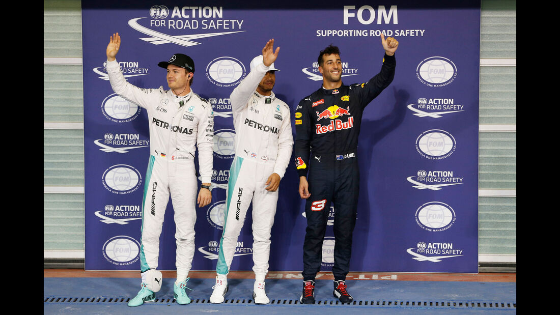 Hamilton - Rosberg - Ricciardo - GP Abu Dhabi 2016 - Formel 1