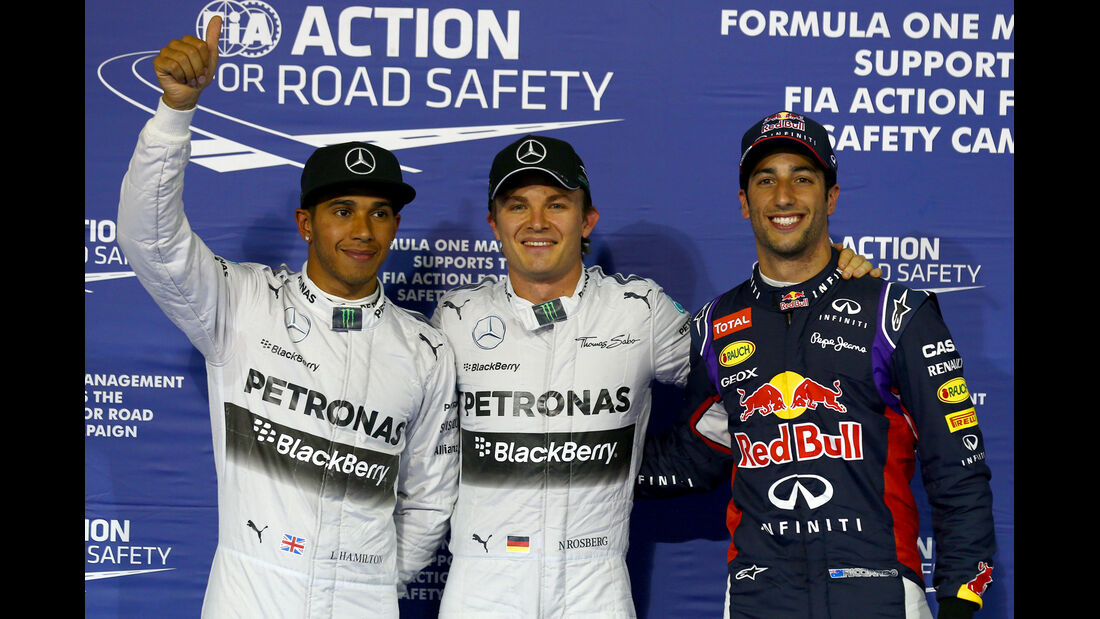 Hamilton, Rosberg & Vettel - Formel 1 - GP Bahrain - Sakhir - 5. April 2014