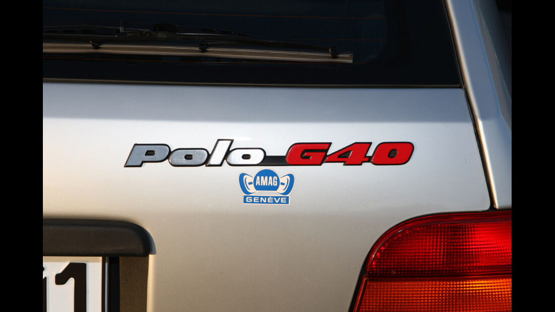 Heck mit Polo- und G40-Emblem des VW Polo G40