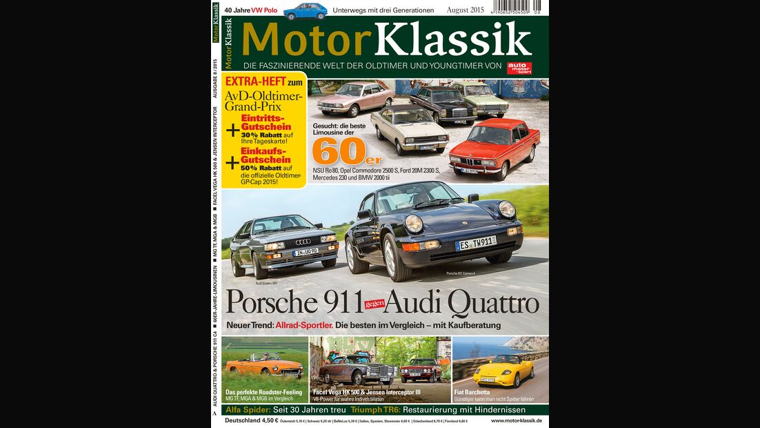 Heftinhalt Motor Klassik 08/2015