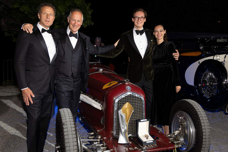 Helmut Käs, Head of BMW Group Classic, and Wilhelm Schmid CEO A. Lange & Söhne (sponsor), with the presenter of the owner family, Auriga Collection