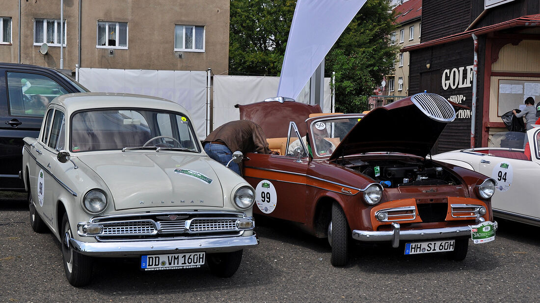 Hillman Minx und Singer Gazelle bei der Sachsen Classic 2014