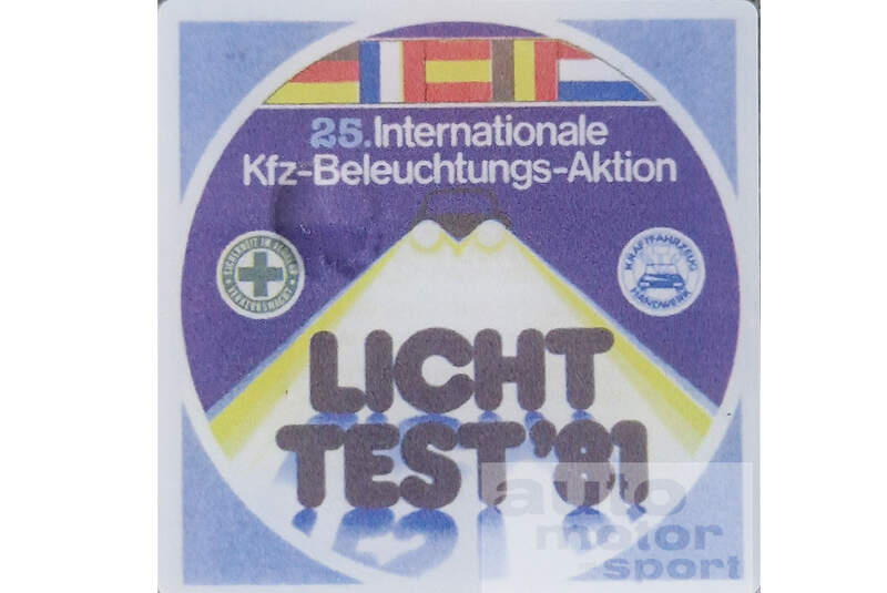 Historische Licht-Test-Plakette