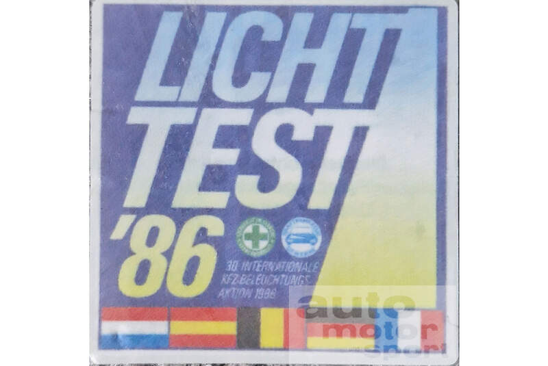 Historische Licht-Test-Plakette