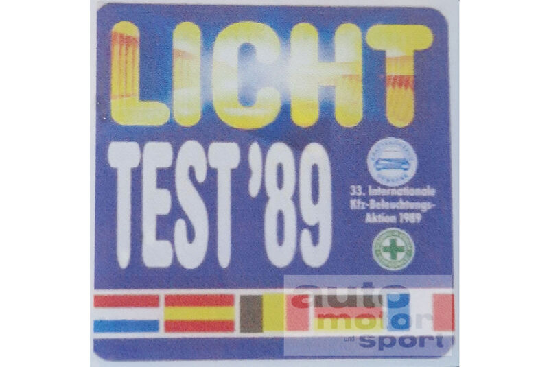 Historische Licht-Test-Plakette
