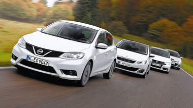 Honda Civic, Nissan Pulsar, Opel Astra, Peugeot 308