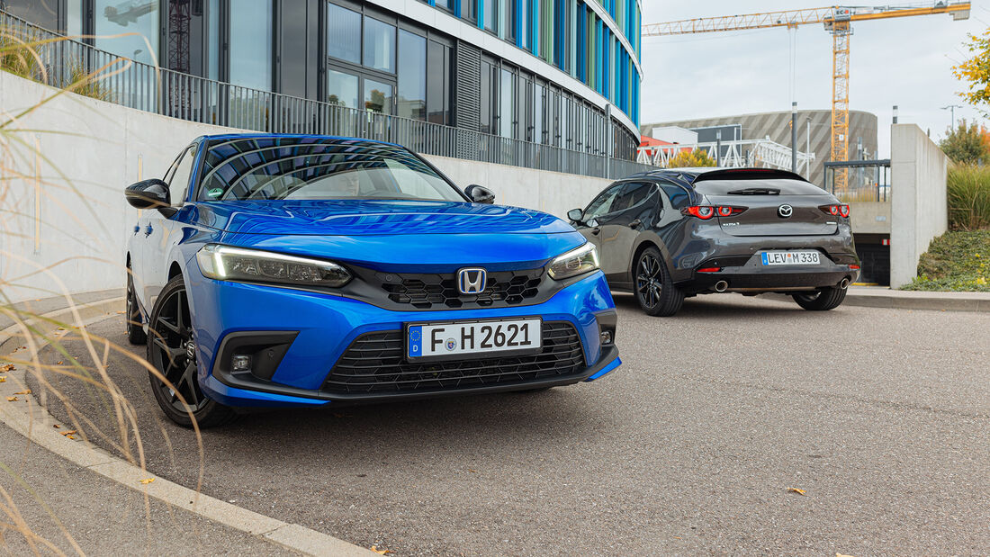 Honda Civic e:HEV, Mazda 3 e-Skyactiv X