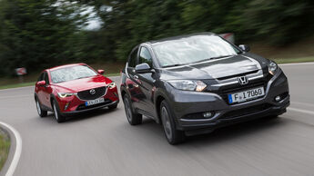 Honda HR-V 1.6 i-DTEC, Mazda CX-3 D 105, Frontansicht