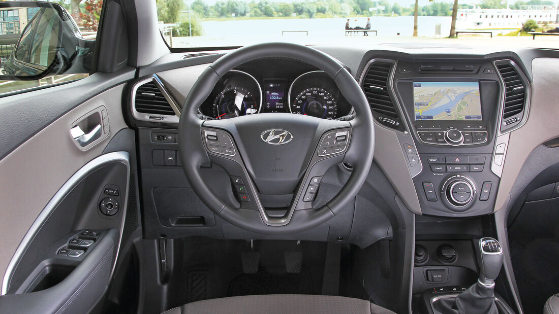 Hyundai Santa Fe 2.0 CRDi, Cockpit, Lenkrad