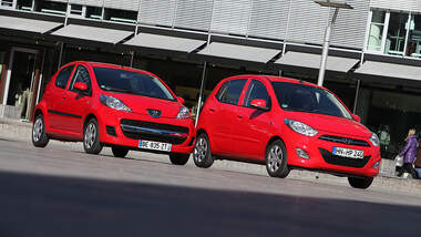 Hyundai i10 und Peugeot 107