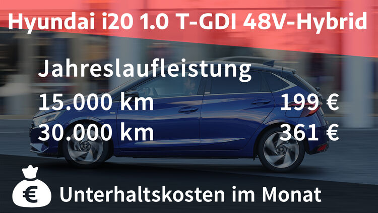 Kosten und Realverbrauch: Hyundai i20 1.0 T-GDI 48V-Hybrid Prime