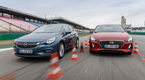 Hyundai i30 1.0 T-GDI, Opel Astra 1.4 DI Turbo, Frontansicht