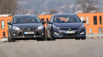 Hyundai i30 1.6 CRDI, Ford Focus 2.0 TDCi, Frontansicht