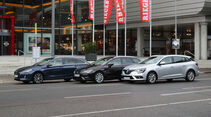 Hyundai i30 Kombi 1.4 T-GDI, Renault Mégane Grandtour Tce 130, Seat Leon ST 1.4 TSI ACT, Außenansicht