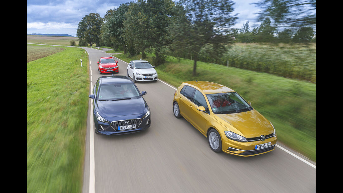 Hyundai i30, Opel Astra, Peugeot 308, VW Golf, Exterieur 
