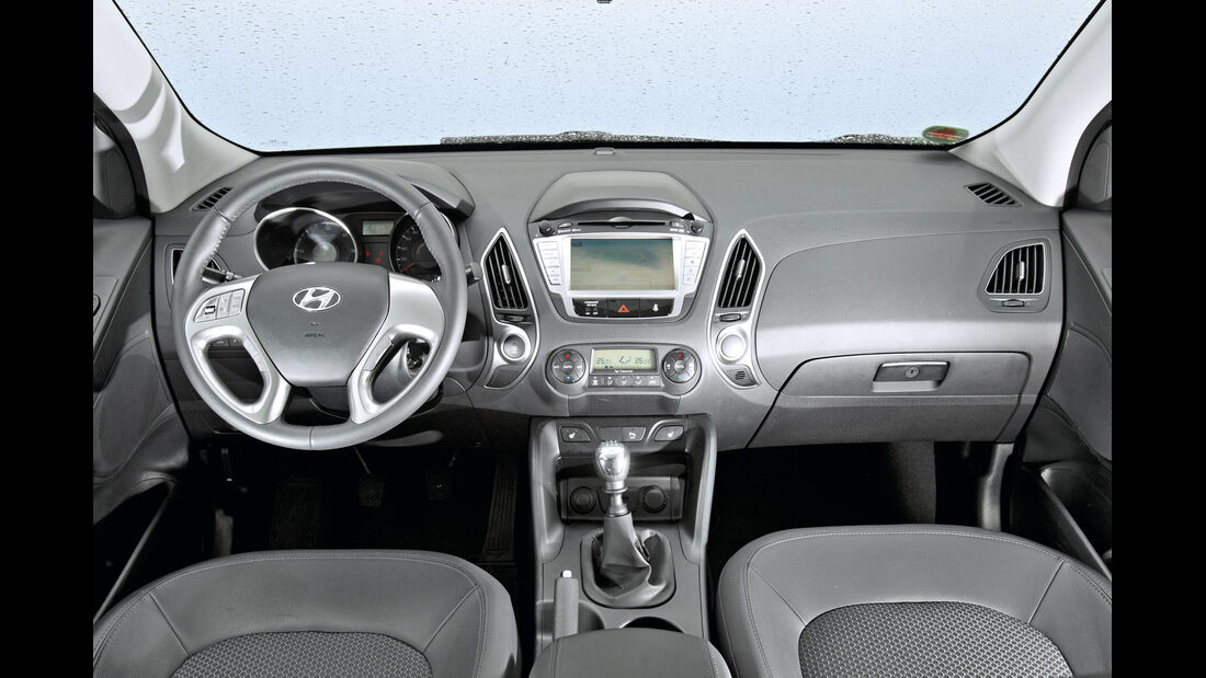 Hyundai ix35 2.0 CRDi, Cockpit, Lenkrad