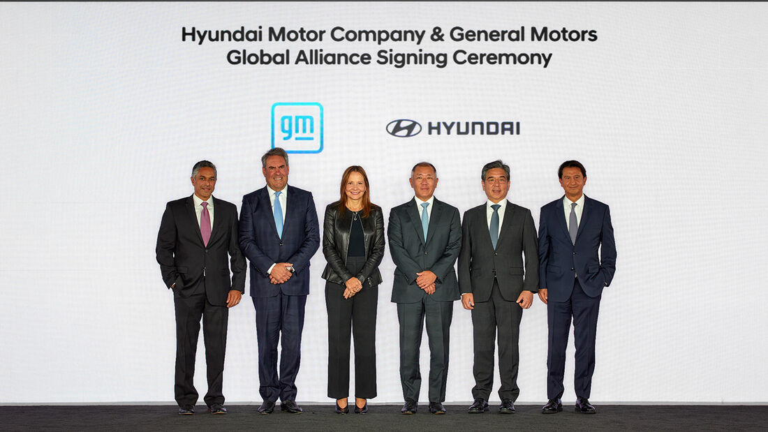 Hyundai und GM beschließen Zusammenarbeit Euisun Chung und Mary Barra