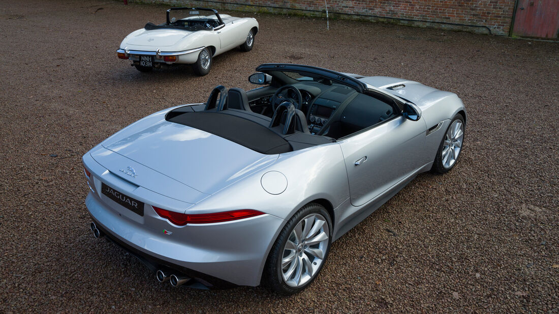 Jaguar E-Type, Jaguar F-Type, Heckansicht