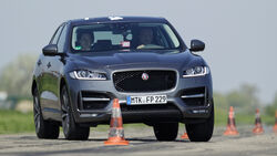 Jaguar F-Pace 30d AWD, Frontansicht, Slalom