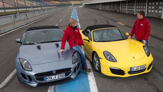 Jaguar F-Type, Porsche Boxster S, Frontansicht