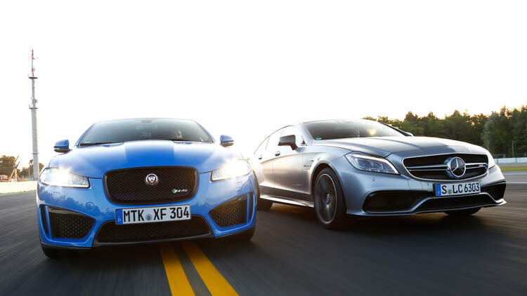 Jaguar Vs Mercedes Zwei Bollerwagen Im Vergleichstest Auto Motor Und Sport