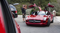 Jay Leno im Mercedes SLS AMG