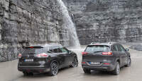 Jeep Cherokee 2.0 Multijet, Nissan X-Trail 1.6 dCi 4x4, Heckansicht