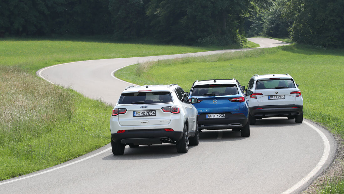 Jeep Compass, Opel Grandland X, Skoda Karoq Exterieur