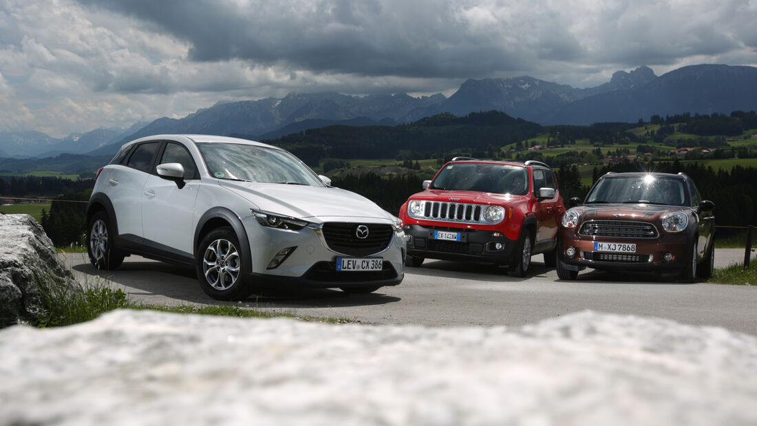 Jeep Renegade, Mazda CX-3, Mini Cooper Countryman