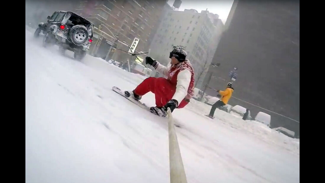 Jeep und Snowboard in New York 2016