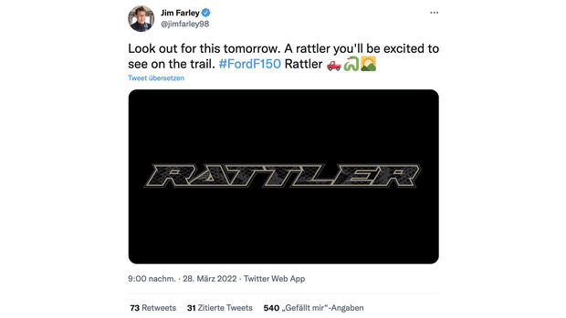 Jim Farley Ford F-150 Rattler Teaser