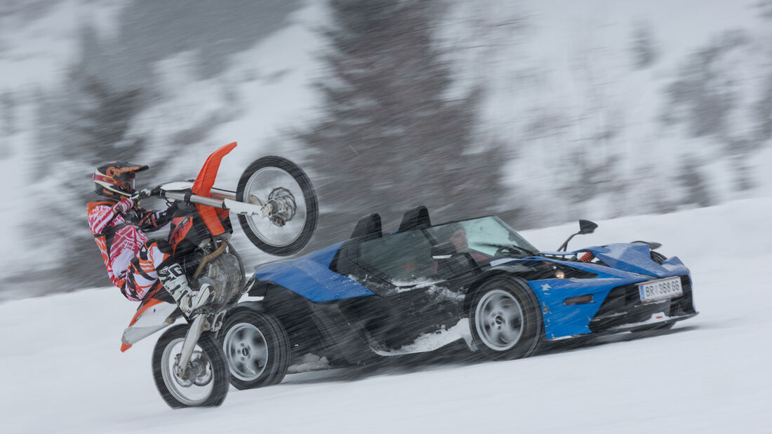 KTM X-Bow GT, 450 SX-F, Seitenansicht, Schnee