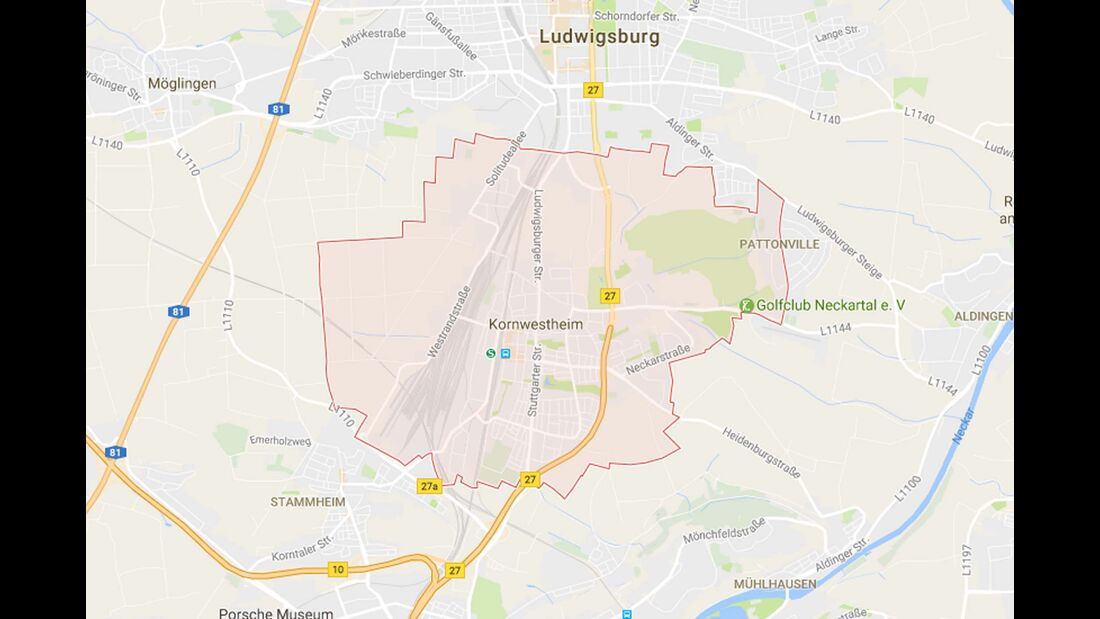 Karte Kornwestheim
