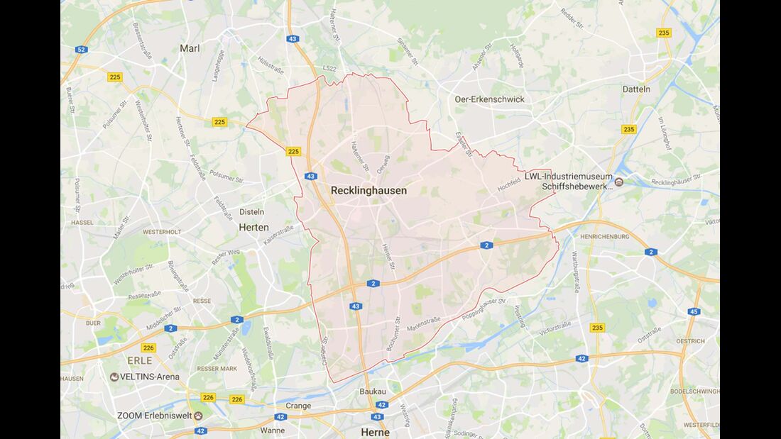 Karte Recklinghausen
