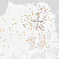 Karte Unfälle Robotaxis fahrerlose Autos San Francisco seit 2022