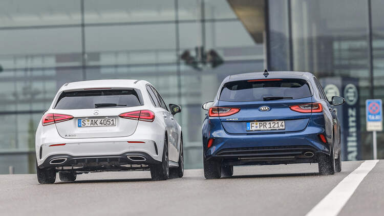 Vergleichstest Kia Ceed 1 4 Und Mercedes A 200 Auto Motor Und Sport