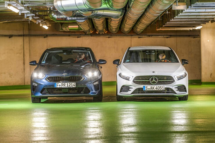 Vergleichstest Kia Ceed 1 4 Und Mercedes A 200 Auto Motor Und Sport
