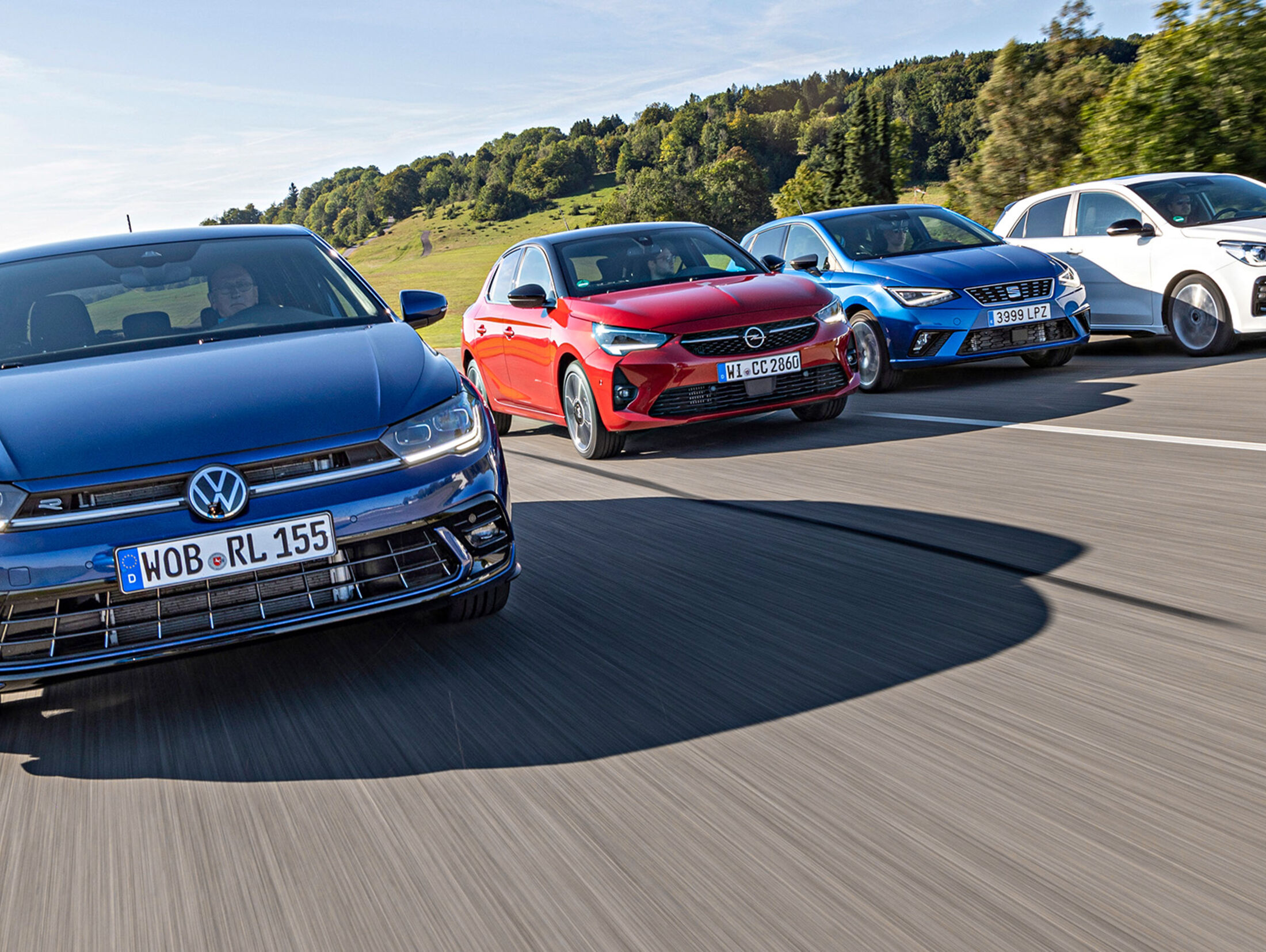 VW Polo gegen Kia Rio, Opel Corsa, Seat Ibiza im Test