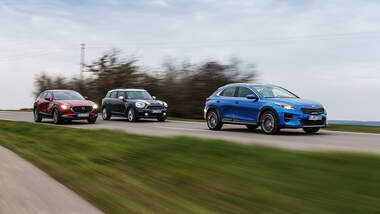 Kia Xceed 1.6 T-GDI Spirit, Mazda CX-30 Skyactiv-X 2.0 Selection, Mini Cooper S Countryman, Exterieur