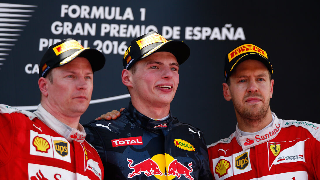 Kimi Räikkönen - Ferrari - Max Verstappen - Red Bull - Sebastian Vettel - Ferrari - GP Spanien 2016