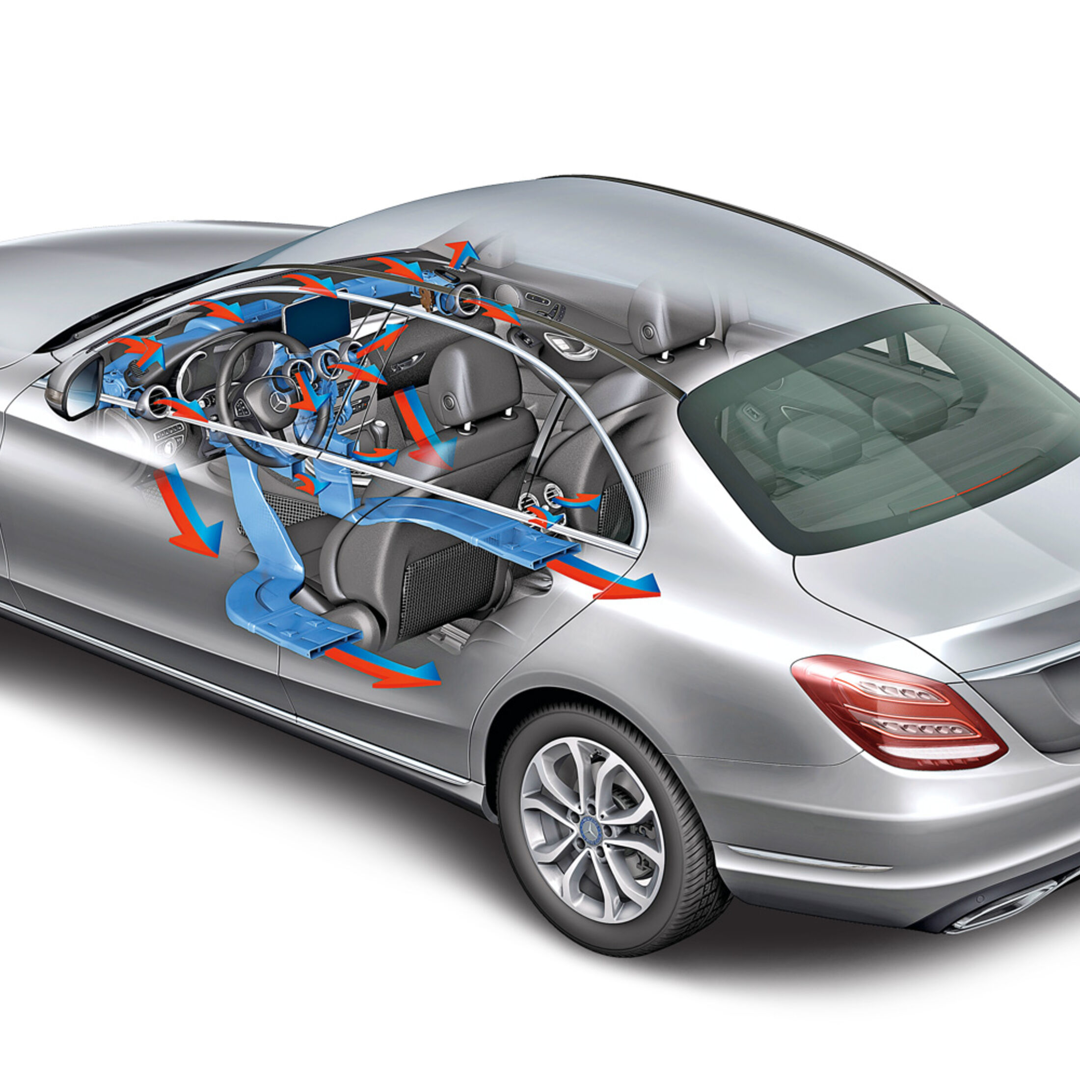Für Mercedes Benz W204 C-Klasse Kohlefaser-Autoinnenraum