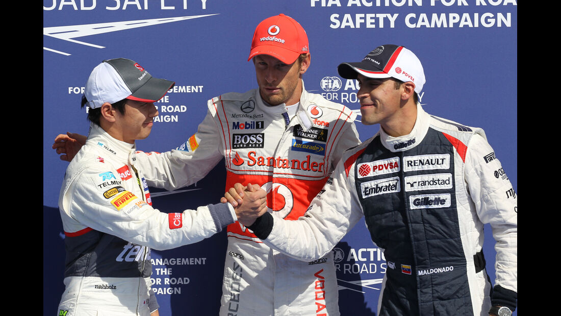 Kobayashi, Button & Maldonado - Formel 1 - GP Belgien - Spa-Francorchamps - 1. September 2012