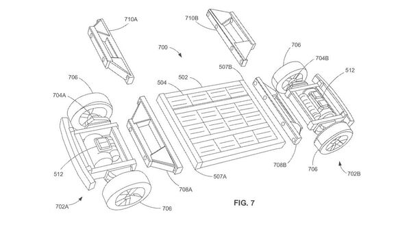 Konzeptionelle Zeichnungen des Ford Patents für eine einheitliche Fahrzeug-Plattform.