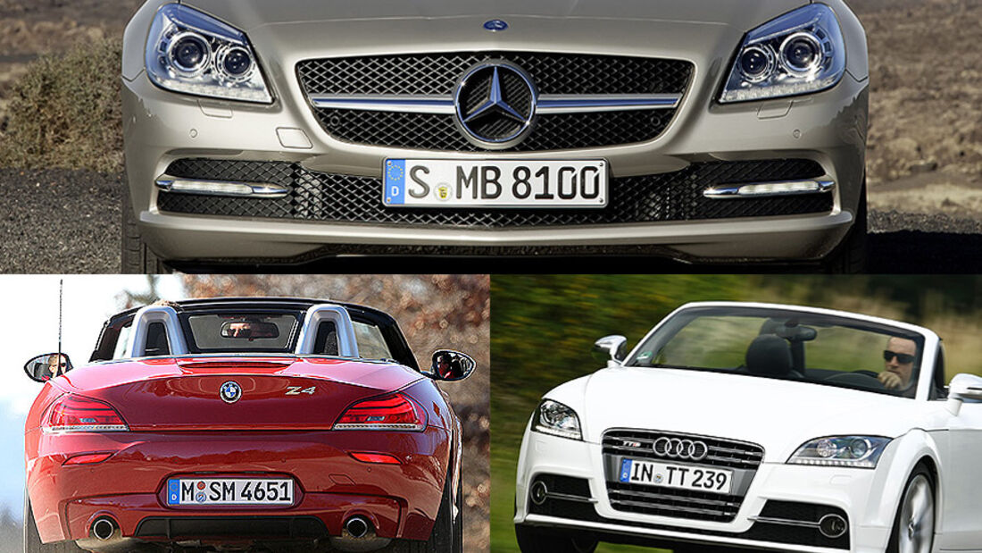 Konzeptvergleich Mercedes SLK, BMW Z4, Audi TT, Aufmacher
